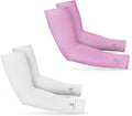 SportsTrail Cooling Arm Sleeves for Men & Women – White and Pink bundle