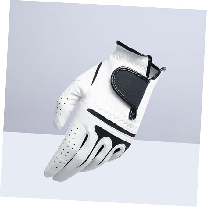 Men's Left Hand Golf Glove Breathable Dual Mesh Synthetic Cabretta Leather Palm Reinforced Grip Weather Resistant for Golf Accessories