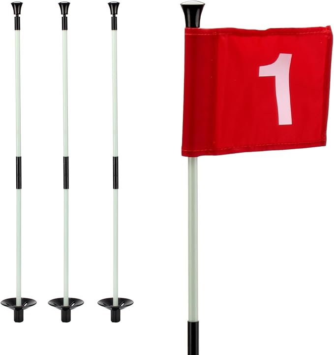 Golf Flagstick, Golf Pole Pin Flagpole Portable Detachable Design, Practice Putting Green Flag Stick for Yard Club, Backyard GolfCourse 3FT Heights Available, 1 Pack (1, Medium)