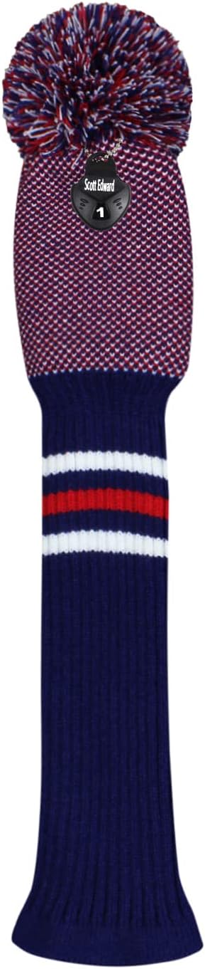 Scott Edward Knit Golf Head Covers for Woods Set of 3 Fits Well Driver(460cc) Fairway Wood and Hybrid(UT) The Perfect Change for Golf Bag