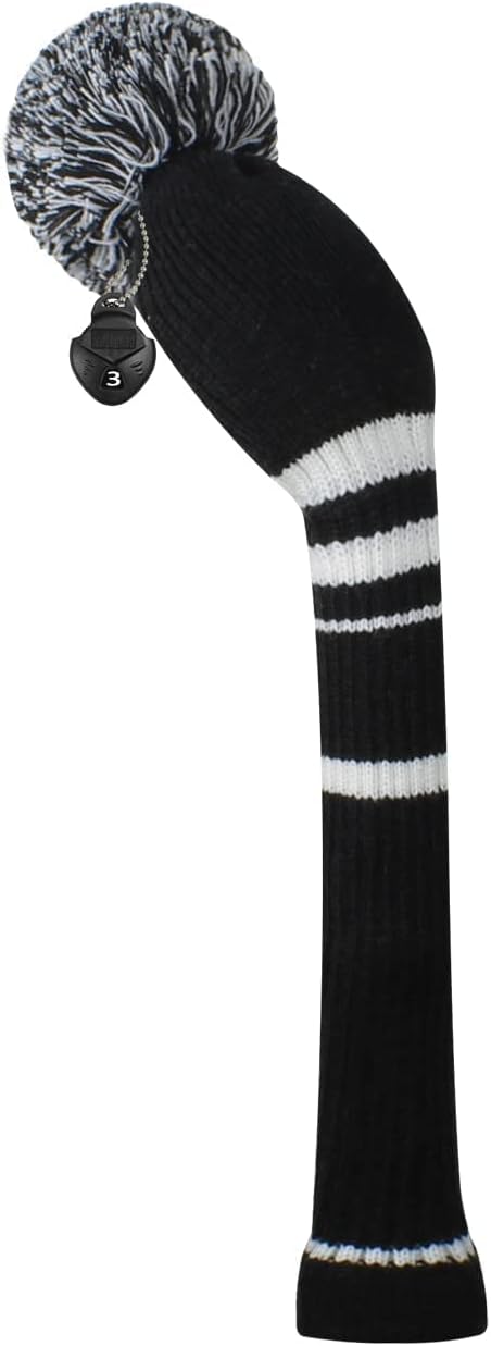 Scott Edward 1/3/4PCS Multi-Style Optional Individualized Knit Golf Club Head Covers, Driver Wood(460cc) Fairway Wood and Hybrid(UT)，for Male/Female Golfers,Custom