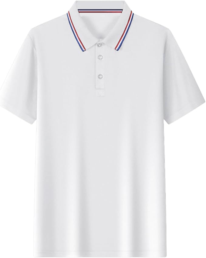 Polo Shirts for Men Dressy Casual Button Collared Golf T Shirt Classic Solid Color Business Summer Blouses