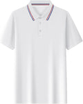 Polo Shirts for Men Dressy Casual Button Collared Golf T Shirt Classic Solid Color Business Summer Blouses