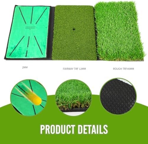Golf Chipping Net Set,Pop Up Net with Durable Rubber Training Mat,10 Golf Tees,6 Practice Balls,6 Foam Balls and Carry Bag for Indoor & Outdoor Game