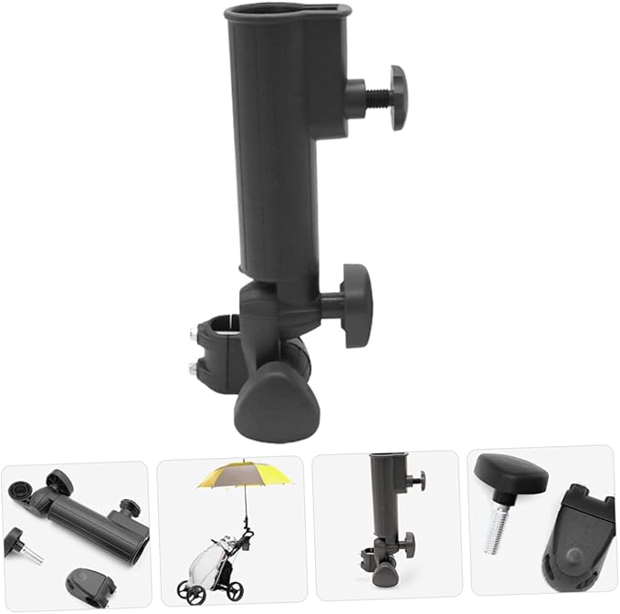 Adjustable Golf Umbrella Holder Cart Stand Bracket for Golf Bags and Trolleys Easy Install Windproof Support Clip Lightweight Compact Rain Sun Protection Accessory