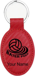 LaserGram Oval Keychain, Water Polo, Personalized Engraving Included