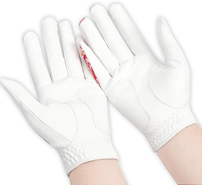 wosofe Golf Glove Women Ladies Pair Cool Leather Both Hand Summer Floral Colorful Breathable Sport Gloves
