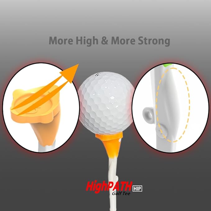 Upgraded Premium High Path Golf Tee Set – 5° Launch Angle, Adjustable Height Markers, Reduces Hooks & Slices, High Visibility, Stable 20mm Head, 9pcs