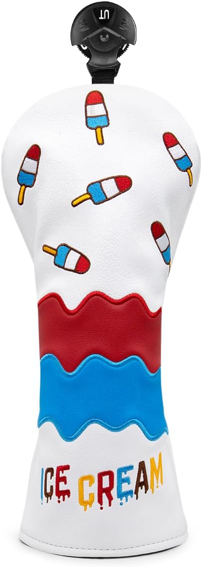 Montela Golf Club Covers Ice Cream Golf Driver Cover Fariway Wood Headcover Hybrid Covers 3 Wood Headcover Golf Head Cover for Odyssey Scotty Cameron Taylormade