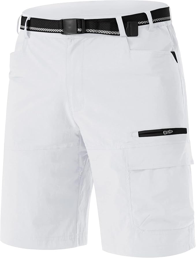 TACVASEN Men's Summer Outdoor Shorts Quick Dry Cargo Casual Work Hiking Shorts (NO Belt)