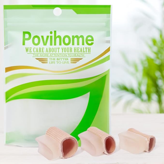 Povihome 8 Pack Gel Toe Spacer Separators, Bunion Corrector for Overlapping Toe with Soft Gel Lining for Hallux & Bunion Pain Relief (3 Pack of Large Size+ 2 Pack of Medium +3 Pack of Small)