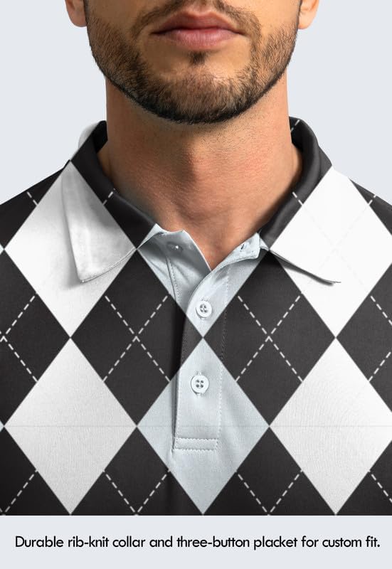 Men's Polo Shirt Long Sleeve Golf Shirts Lightweight UPF 50+ Sun Protection Cool Shirts for Men Work Fishing Outdoor