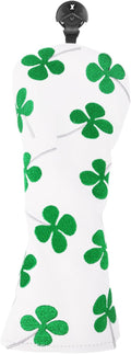Golf Club Head Covers, 1pc Driver Headcover Fairway Wood Head Cover Hybrid Headcover or 3pcs Golf Headcovers Set 1 F H, Lucky Clover Golf Club Covers for 3 Wood, Drivers, Hybrids