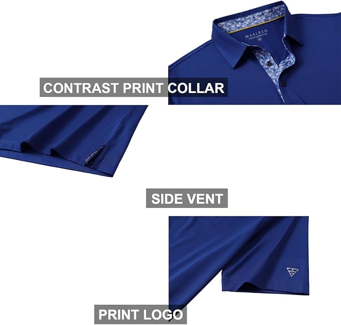 Mens Polo Shirts Short and Long Sleeve Casual Solid Stylish Dry Fit Performance Designed Collared Golf Polo Shirts for Men