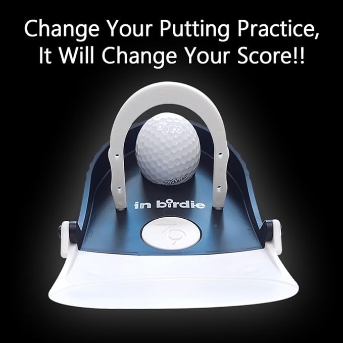 In birdie Putting Trainer – Indoor Golf Putting Aid with 3 Practice Modes (Uphill, Downhill, Straight) – Micro Target Design for Accuracy – Portable & Foldable Golf Training Equipment for Home, Office