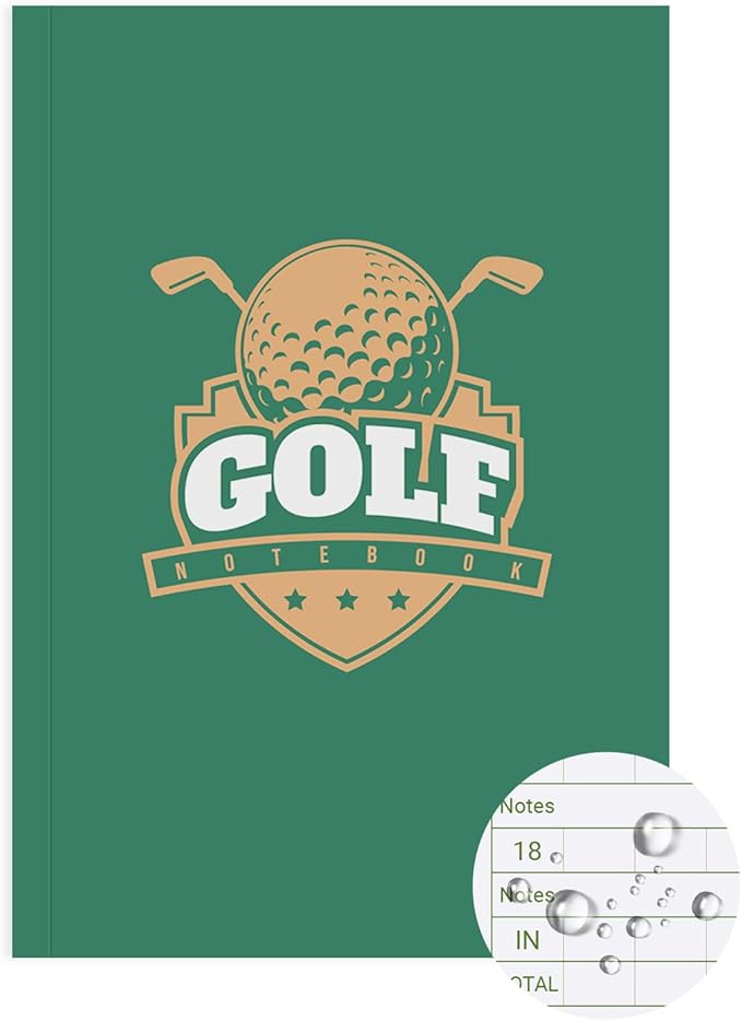 1 Pack 4X6 Inch Golf Scorecard Book, Waterproof Golf Club Yardage Book, Golf Log Notebook, Tracks 25 Rounds, Perfect for Men Golfers and Golf Club