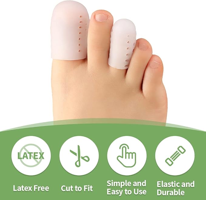 Bukihome 16 PCS Toe Protectors, Silicone Toe Caps Toe Sleeve Protectors, Prevent Pain Relief for Corns, Blisters and Ingrown Toenails，Great for Running, Walking, Stop Toe Pain(4L+8M+4S)[Upgrade]