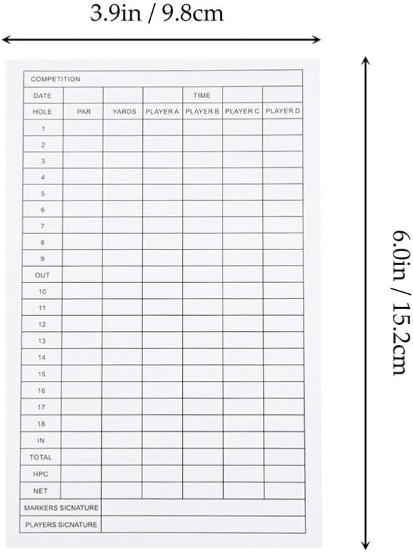 BESPORTBLE 40pcs Scorekeeper Accessory Pocket Score Scorecard Coated Outdoor Scorecards Competition Keeper, Notebook and Card Stats Paper Club Accessories Notebook, Golfs Disc Scorebook
