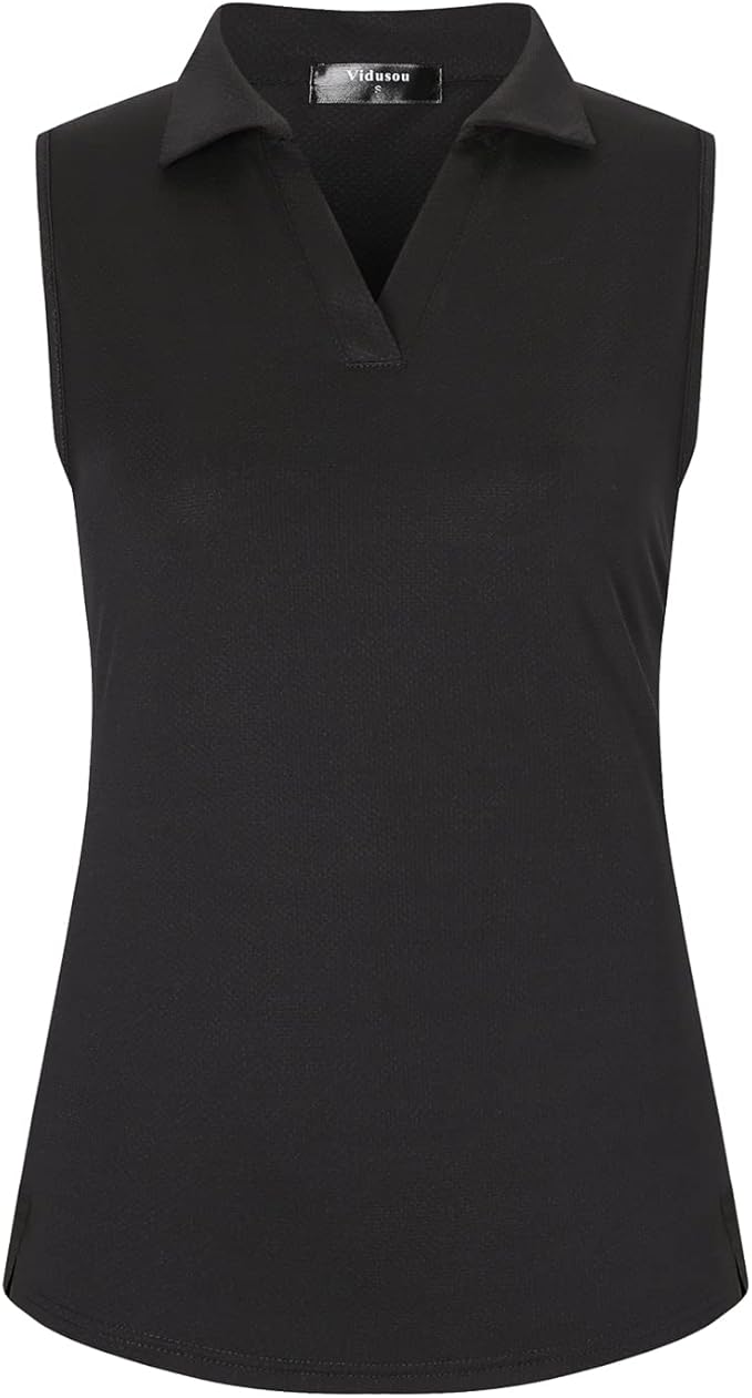 Womens Sleeveless Golf Polo Shirts Lightweight Tennis Sport Tops