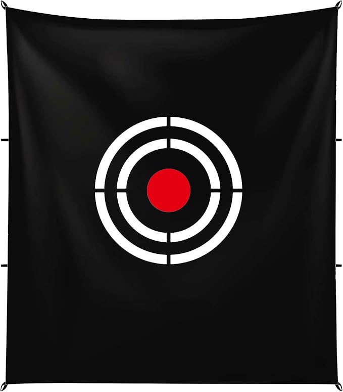 Golf Target Hitting Cloth - 6 X 5 FT White Fast Setup Sturdy Practice Trainers Basement Yard for Golfers Adults Players Teens Gifts