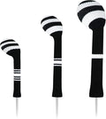 LeFeng 3Pcs Golf Club Covers, Knitted Golf Club Covers for 460cc Driver Fairway Woods and Hybrid