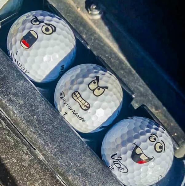 Golfdotz - USGA Rule Conforming Golf Ball Markers, Golf Ball Stickers for Marking Balls, No More Smearing from Stamps, Gifts for Golfers, Dads, and Retirees, (Emoji Collection; 24-32 Count)