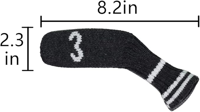 Scott Edward 1/7/10 Pcs Knitted Golf Club Head Covers for Irons Wedge Cuteness and Basically Socks Shape Washable Golf Club Head Protector on Classic Stripes Style，Double Sided Customization