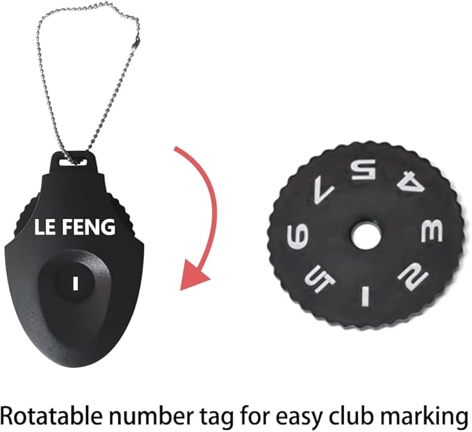 LeFeng 1Pcs Golf Club Cover, Knitted Golf Head Cover for 460cc Driver Fairway Woods and Hybrid with Cute Pom Pom and Number Tag