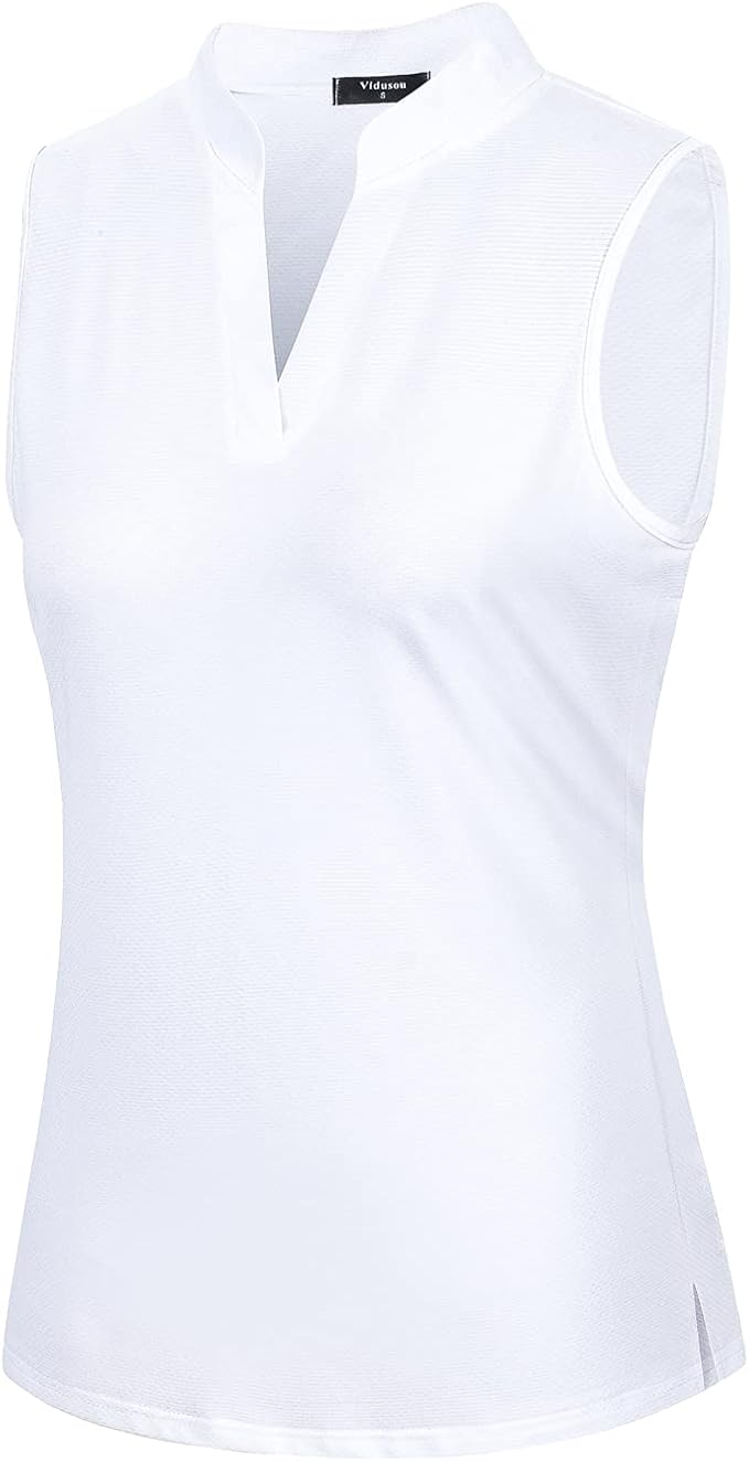 Womens Sleeveless Golf Polo Shirts Lightweight Tennis Sport Tops