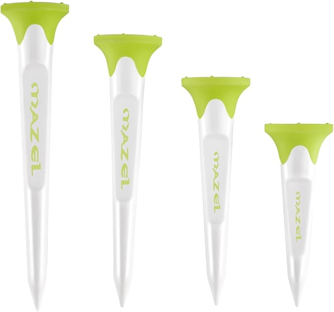 MAZEL Plastic Golf Tees 8 Pack｜Excellent Durability and Stability Plastic Tees with 5 Prongs,Reduces Friction & Side Spin