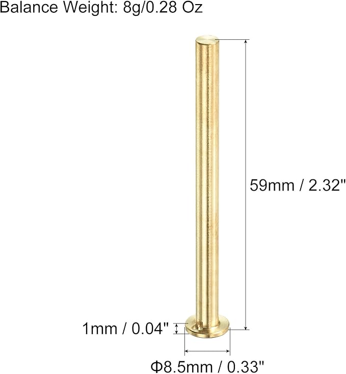 PATIKIL Golf Brass Tip Weights, Plug Insert Fit Carbon Wood Iron Steel Shafts, for Golf Club Sports