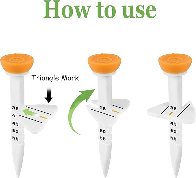 12PC Golf Tees with Adjustable Height Markers, Multi - Color Golf Accessories for Accuracy & Precision Improvement