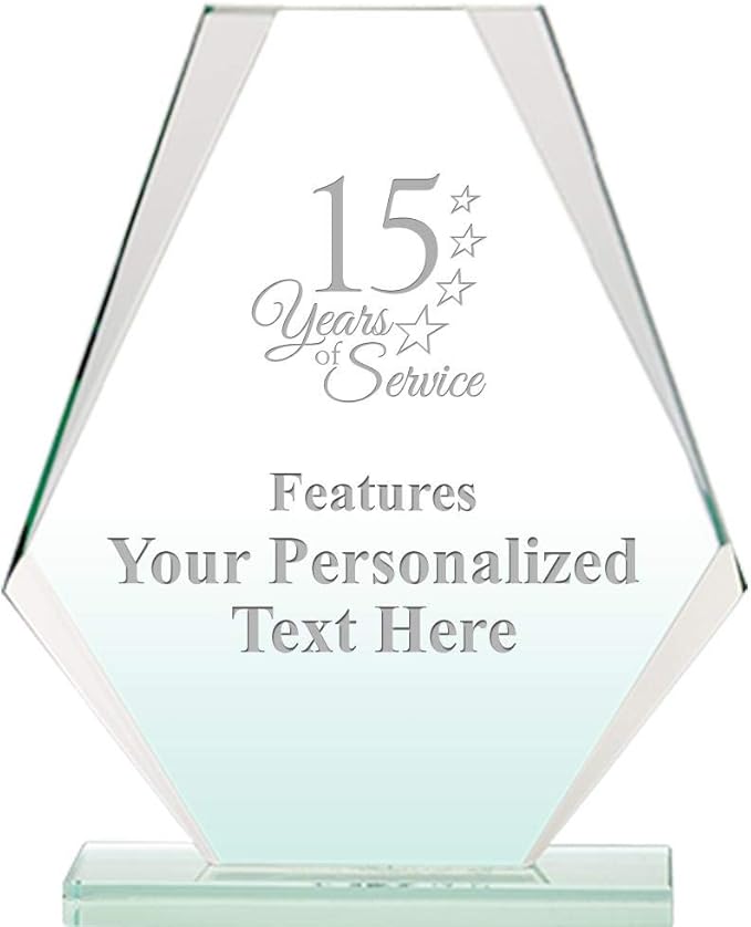 6" Jade Pyramid Crystal Award with Custom Engraving - Personalized Corporate Trophy Awards