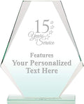 6" Jade Pyramid Crystal Award with Custom Engraving - Personalized Corporate Trophy Awards