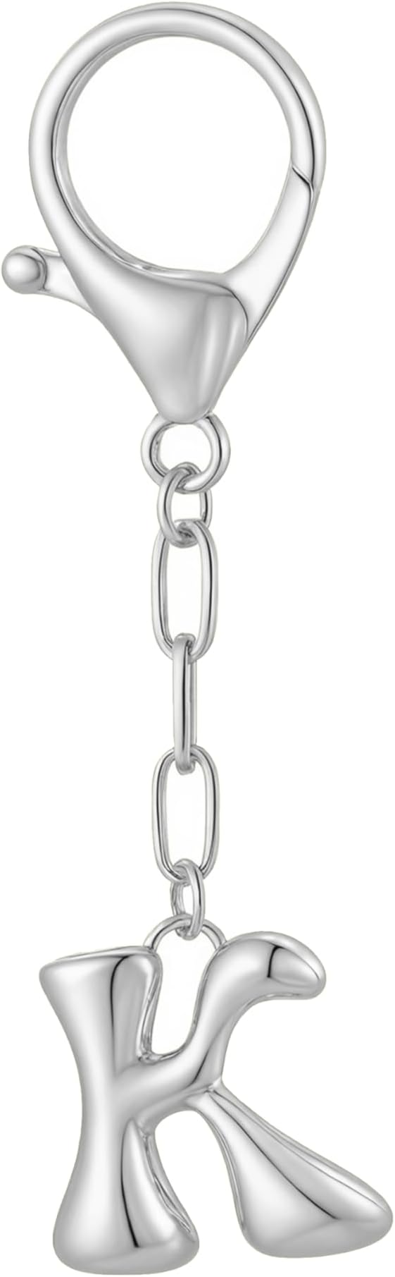 Gold Bubble Initial Keychain Charm for Women Chunky Bag Purse Charms A-Z Letter Key Chains for Handbag Accessories