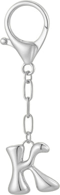 Gold Bubble Initial Keychain Charm for Women Chunky Bag Purse Charms A-Z Letter Key Chains for Handbag Accessories