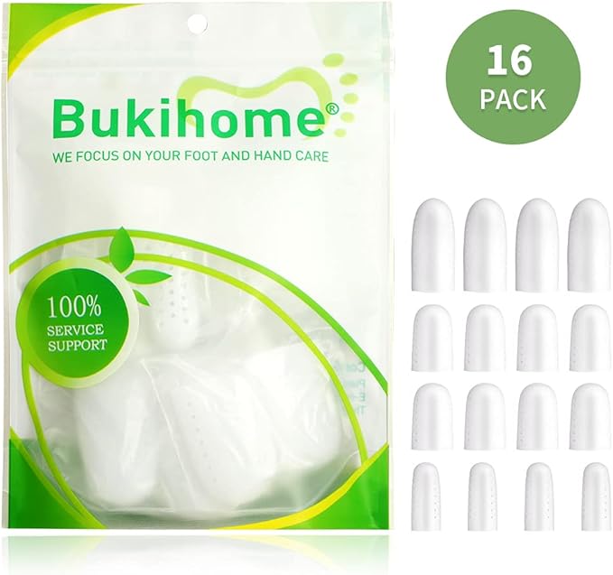 Bukihome 16 PCS Toe Protectors, Silicone Toe Caps Toe Sleeve Protectors, Prevent Pain Relief for Corns, Blisters and Ingrown Toenails，Great for Running, Walking, Stop Toe Pain(4L+8M+4S)[Upgrade]