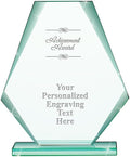 6" Jade Pyramid Crystal Award with Custom Engraving - Personalized Corporate Trophy Awards