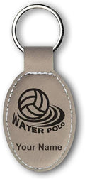 LaserGram Oval Keychain, Water Polo, Personalized Engraving Included