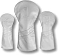Vintage Golf Club Head Covers – 3 Pack Set – Premium Classic PU Leather – Fits Drivers, Fairway Woods, Hybrids – Durable, Stylish Protection