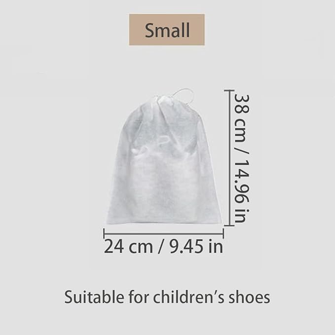 Non-woven Fabric Storage Bags 10Pcs Travel Shoe Bags Dust Cover Pouch Portable Drawstring Home Packing Bags (Small)