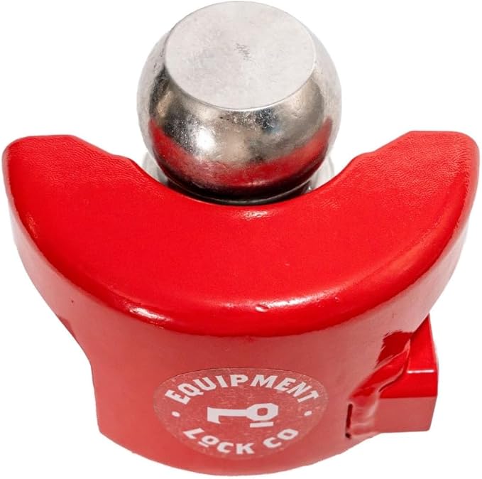 Equipment Lock Trailer Hitch Lock for 2 5/16” Ball Hitch - Hardened Steel Trailer Tongue Lock with Rust-Resistant Coating - Durable Boat, RV, Travel Trailer Coupler Lock (Keyed Differently)