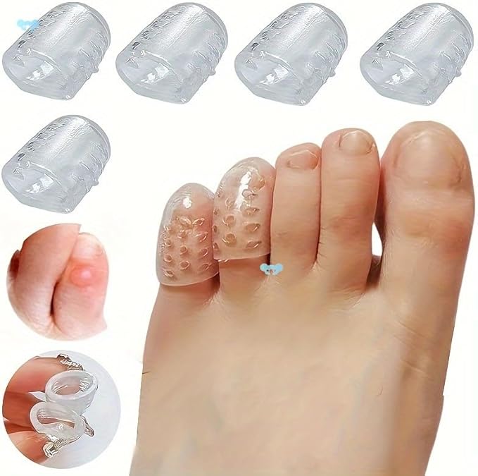 50PCS Silicone Toe Protectors - Silicone Toe Separators for Men Women - Gel Toe Covers Breathable Soft Toe Caps Guards