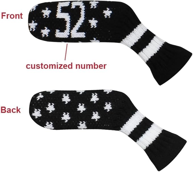 Scott Edward 1/7/10 Pcs Knitted Golf Club Head Covers for Irons Wedge Cuteness and Basically Socks Shape Washable Golf Club Head Protector on Pattern Style Double Sided Customized