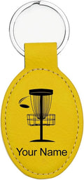 LaserGram Oval Keychain, Disc Golf, Personalized Engraving Included