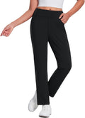 baleaf Women's Fleece Lined Pants Stretch Water Resistant Winter Thermal Travel Pants Cold Weather Gear Pockets Work Golf