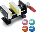 Golf Club Vise Duty Clamp for Precision Shaft/Grip Work + 4-Pack Mini Score Counters - Complete Set for Grip Replacement, Club Customization & Portable Stroke Tracking on The Green