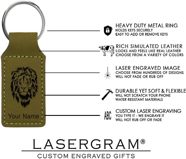 LaserGram Rectangle Keychain, Disc Golf, Personalized Engraving Included