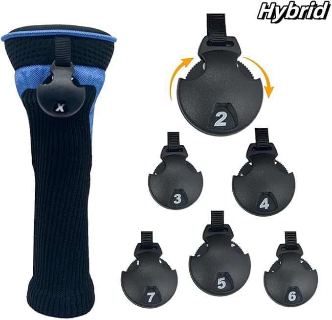 Golf Head Covers for Fairway Woods Driver Hybrids 5 Pieces Nylon Mesh Sports Fan Golf Club Headcovers-Golf Accessories for Men Women.