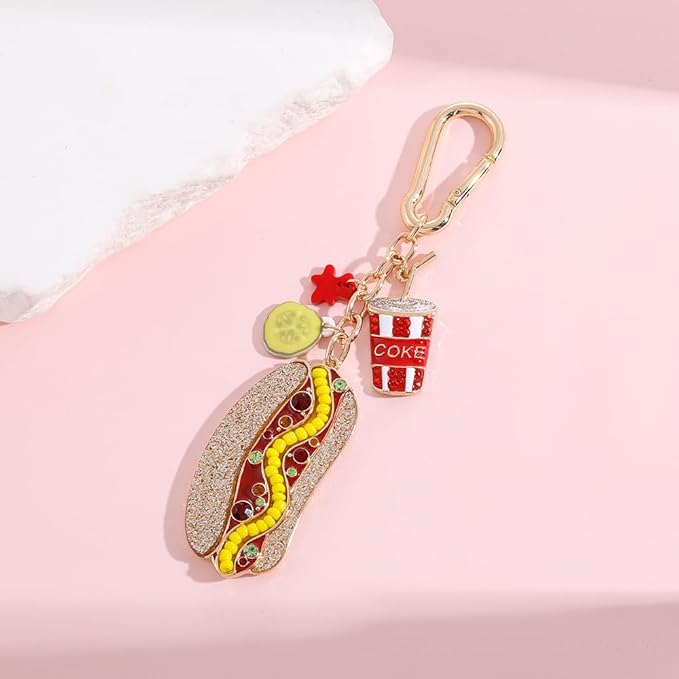 Madison Tyler Western Cowboy Boots Cherry Bow Bubble Tea Strawberry Cute Keychain | Bag Charms for Handbags Purse Charms